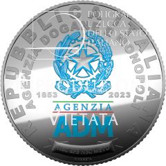 5 euro 170° Anniversario dell’istituzione dell’Agenzia delle Dogane e dei Monopoli