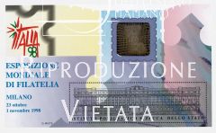 FOGLIETTO ERINNOFILO ESPOSIZIONE MONDIALE DI FILATELIA MILANO