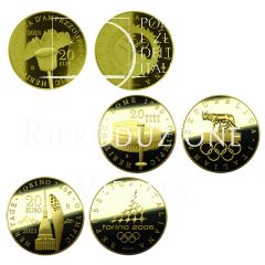20 euro La storia delle Olimpiadi in Italia - TRITTICO Cortina 1956, Roma 1960, Torino 2006 - in vendita dal 1° marzo