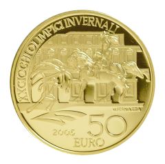 Serie XX Olimpiadi Invernali Torino 2006 50 euro Statua equestre di Emanuele di Savoia