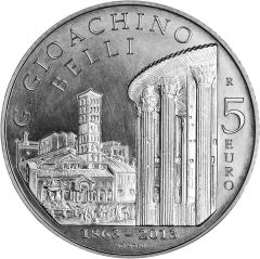 5 euro 150° Anniversario della scomparsa di Giuseppe Gioachino Belli (1863 - 2013)