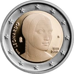 2 euro 500° Anniversario della morte di Leonardo da Vinci