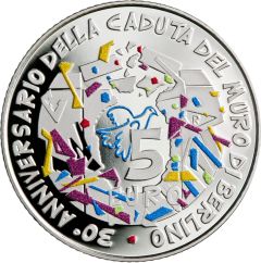 5 euro 30° Anniversario della caduta del muro di Berlino