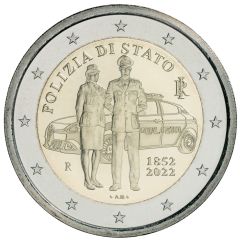 2 euro 170° Anniversario della fondazione della Polizia di Stato FdC