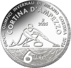 6 Euro silver Olympic Winter Games of Milano Cortina 2026 - Curling, Cortina