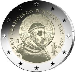2 euro 800th Anniversary of the death of Saint Francis of Assisi – Reverse Proof