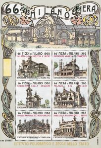 FOGLIETTO ERINNOFILO 66° FIERA DI MILANO CON 6 CARTOLINE