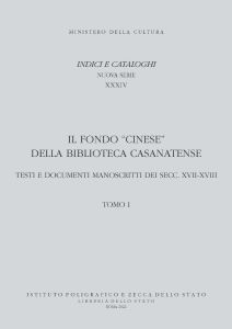 CATALOGO DEI MANOSCRITTI DEL FONDO CINESE