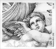Stampe d’arte: il bulino - PUTTO CHE GUIDA I DELFINI