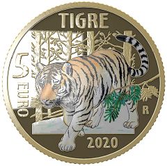 5 euro Mondo sostenibile - Animali in via di estinzione - Tigre