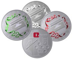 5 euro Serie Eccellenze Italiane – Olivetti Lettera 22 TRITTICO