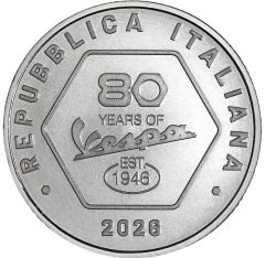 5 euro 80° Anniversario della Vespa - Argento