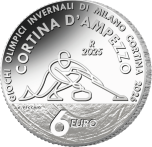 6 Euro silver Olympic Winter Games of Milano Cortina 2026 - Curling, Cortina