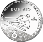 6 Euro silver Olympic Winter Games Milano Cortina 2026 - Alpine skiing, Bormio