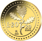 20 euro gold The Re-edition of the Lira, 20 Lire