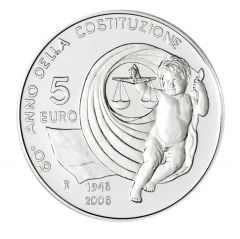 5 euro 60th Anniversary of the entry into force of the Italian Constitution