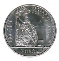 5 euro 150 Anni dalla fondazione del Corpo Militare della Croce Rossa Italiana
