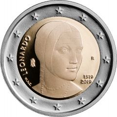 2 euro 500° Anniversario della morte di Leonardo da Vinci