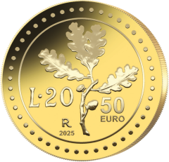 50 euro oro La Ri-edizione della Lira, 20 Lire