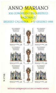 FOGLIETTO ERINNOFILO XXI CONGRESSO EUCARISTICO 1988