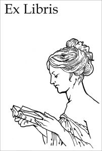 Ex libris - Il valore della lettura. DONNA CON CAPELLI RACCOLTI