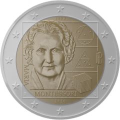 150° Anniversario della nascita di Maria Montessori - rotolino da 25 monete da 2 euro