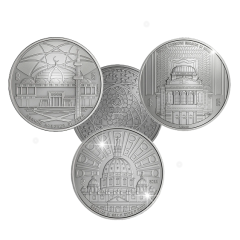 Trittico 3 euro in argento - Le tre religioni monoteiste sotto il cielo di Roma