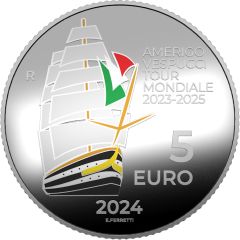 5 euro Giro del mondo 2023-2025 della Nave Amerigo Vespucci 