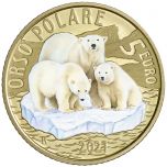 5 euro Serie Mondo Sostenibile - Animali in via di estinzione - Orso Polare 