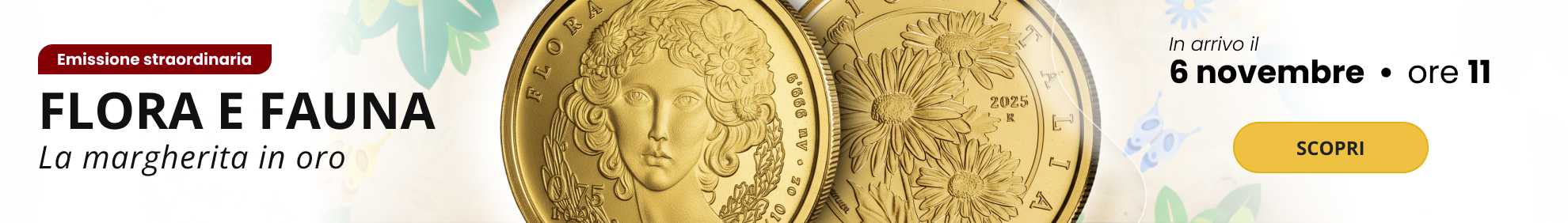 Serie Flora e Fauna: la Margherita si veste d'oro